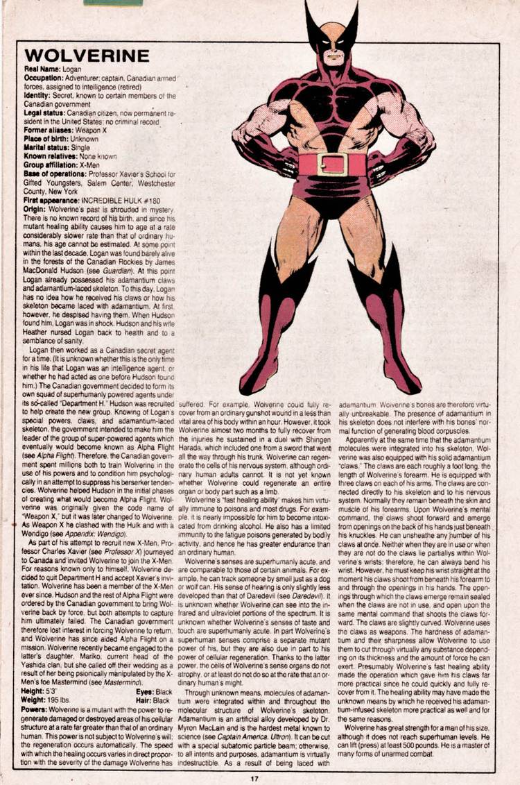 When Did We First Discover Wolverine s Height When Did We First Discover Wolverine s Height