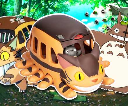 Studio Ghibli Totoro and My Neighbor Totoro Cat Bus moving cat bus toy