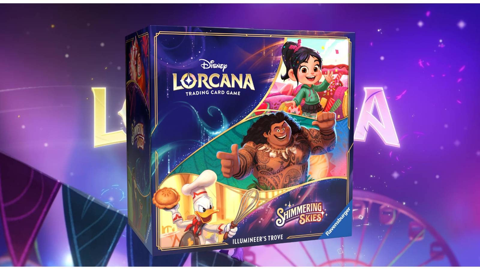 Inside the Disney Lorcana Shimmering Skies Illumineer's Trove Inside the Disney Lorcana Shimmering Skies Illumineer's Trove