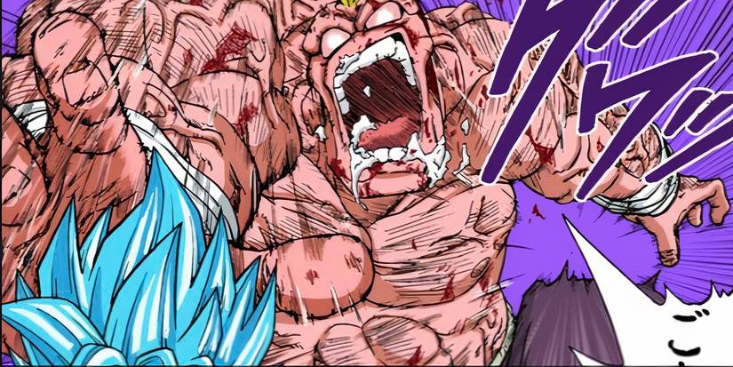 Saganbo's body shuts down after being overloaded with energy during his fight against Goku in Dragon Ball Super.