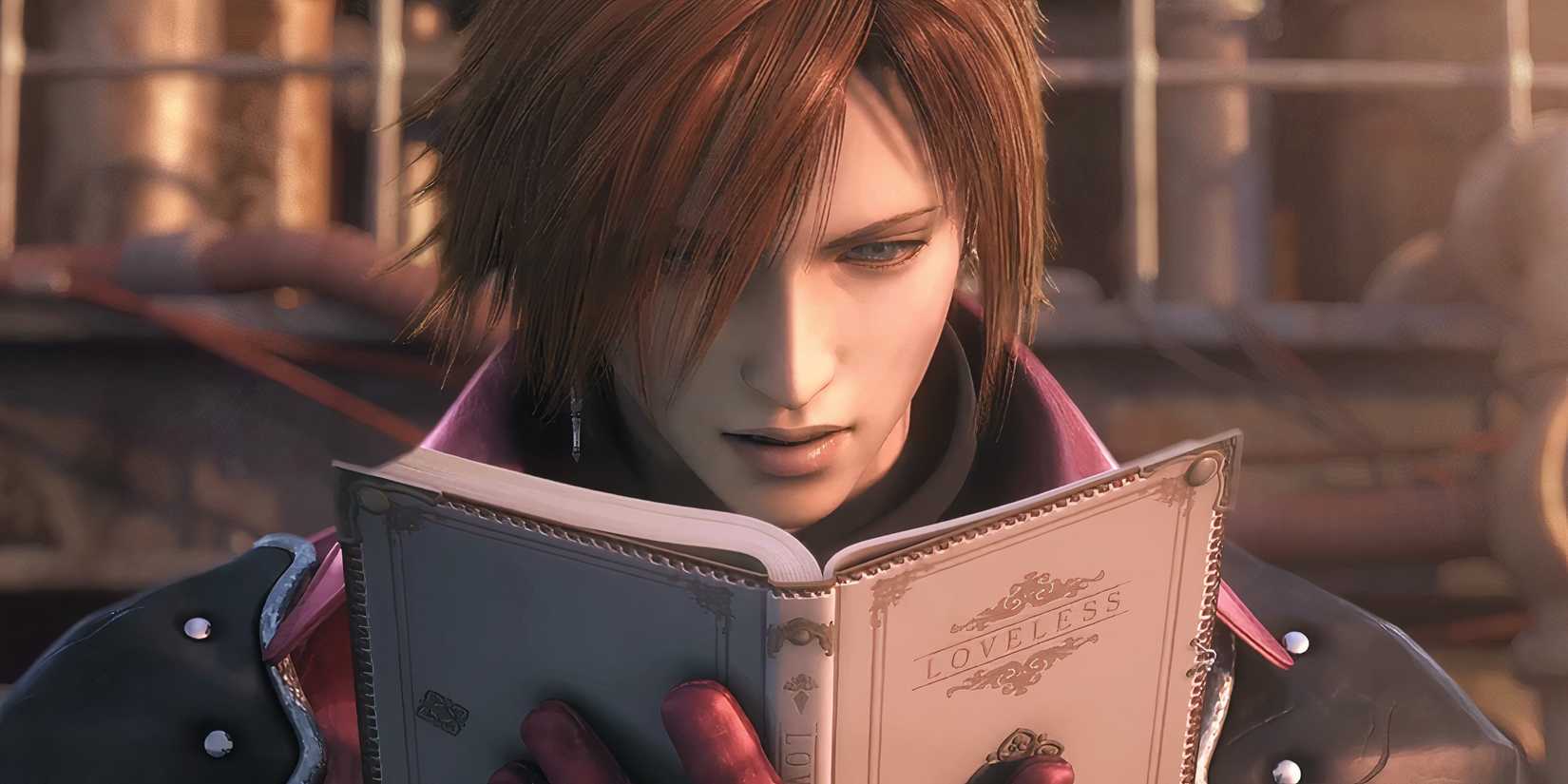 Genesis reading Loveless in Crisis Core: Final Fantasy VII