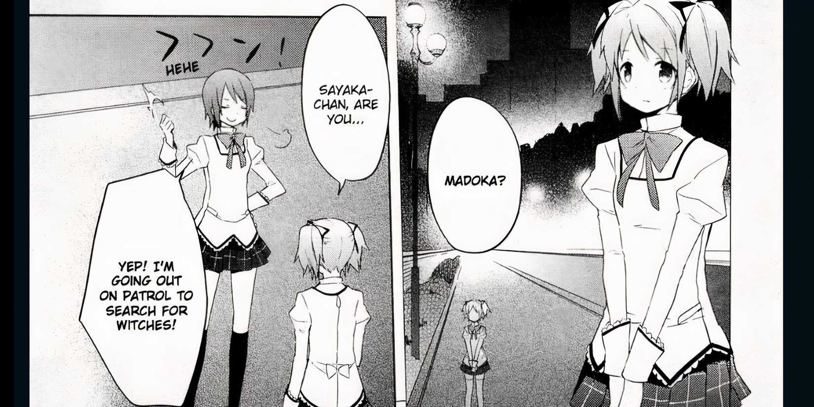 Madoka talks to Sayaka in the PMMM Manga.