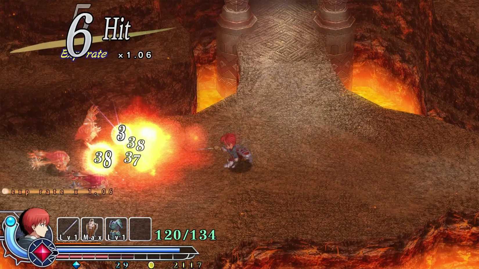 Adol Christin fighting some enemies in Ys: The Oath In Felghana 