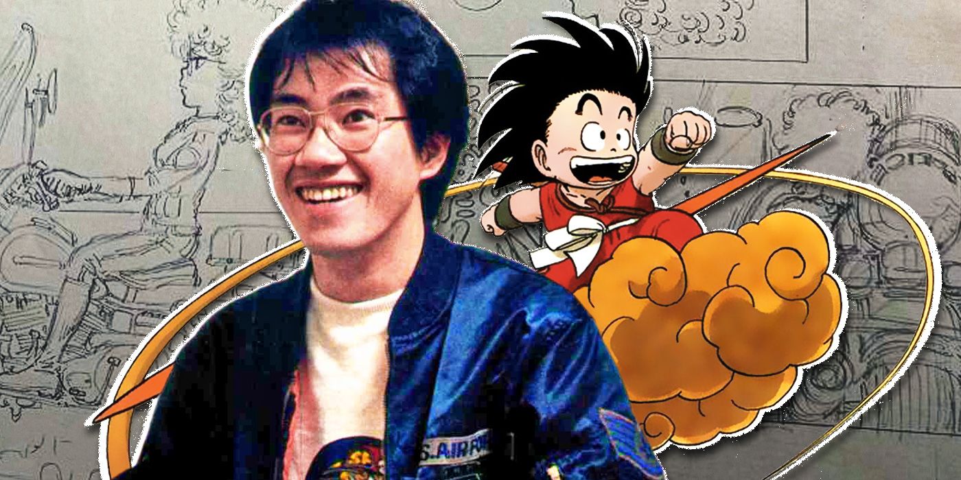 Akira Toriyama and Kid Goku riding the Flying Nimbus, the lost manga manuscript