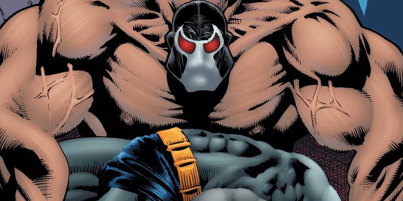 Bane snapping Batman's back in Knightfall Vol.1.