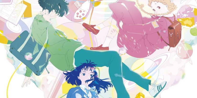 Totsuko Higurashi, Kimi Sakunaga and Rui Kagehira lost in a colorful synesthetic state in The Colors Within.