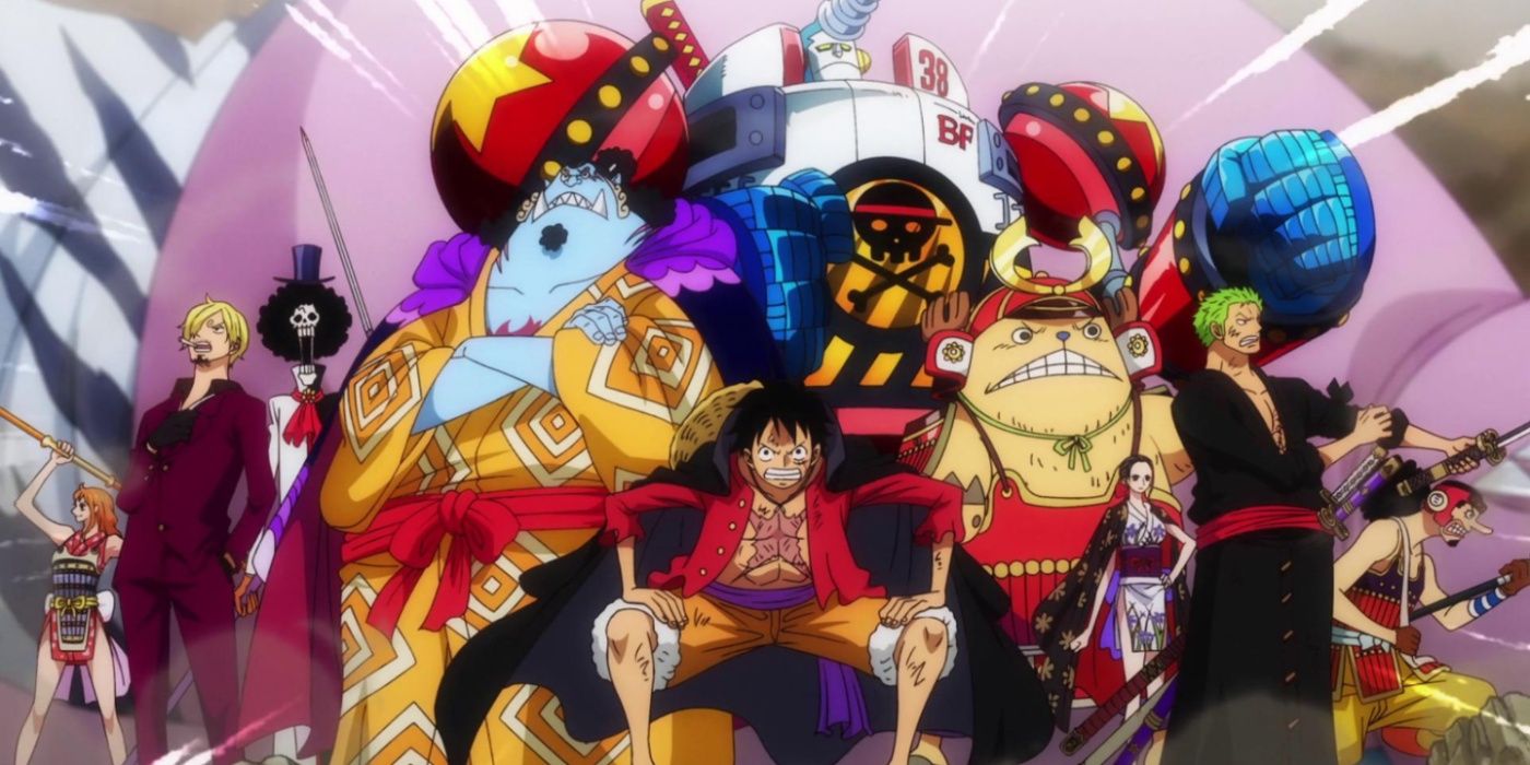 The Straw Hat Pirates unite to face the Beast Pirates on Onigashima during One Piece's 1,000th episode.