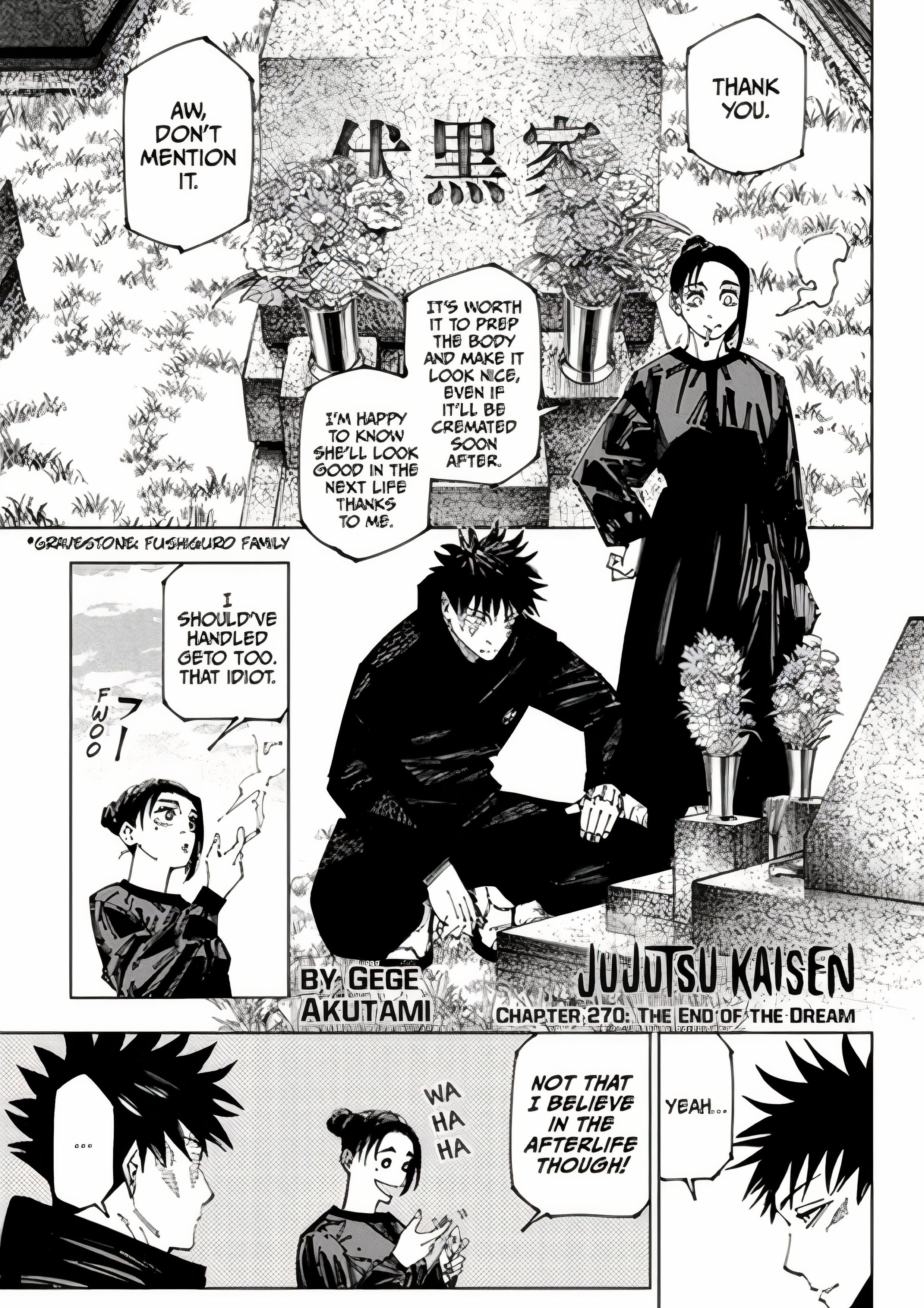 Revisión del capítulo 270 de Jujutsu Kaisen: el final de un libro de cuentos crea tantas preguntas como respuestas