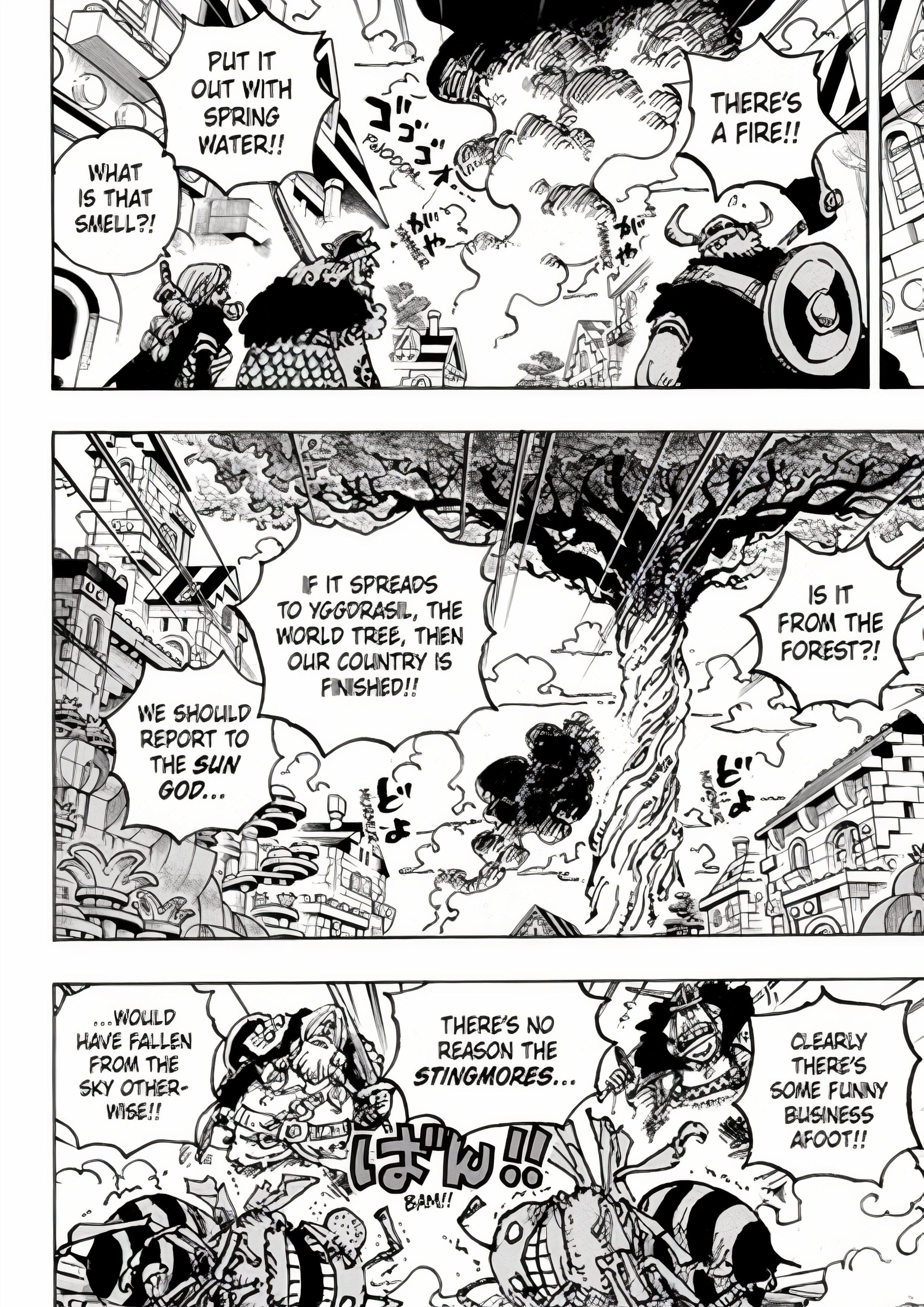 Revisión del capítulo 1127 de One Piece: La aventura de los Piratas de Sombrero de Paja en Elbaf da un primer paso surrealista