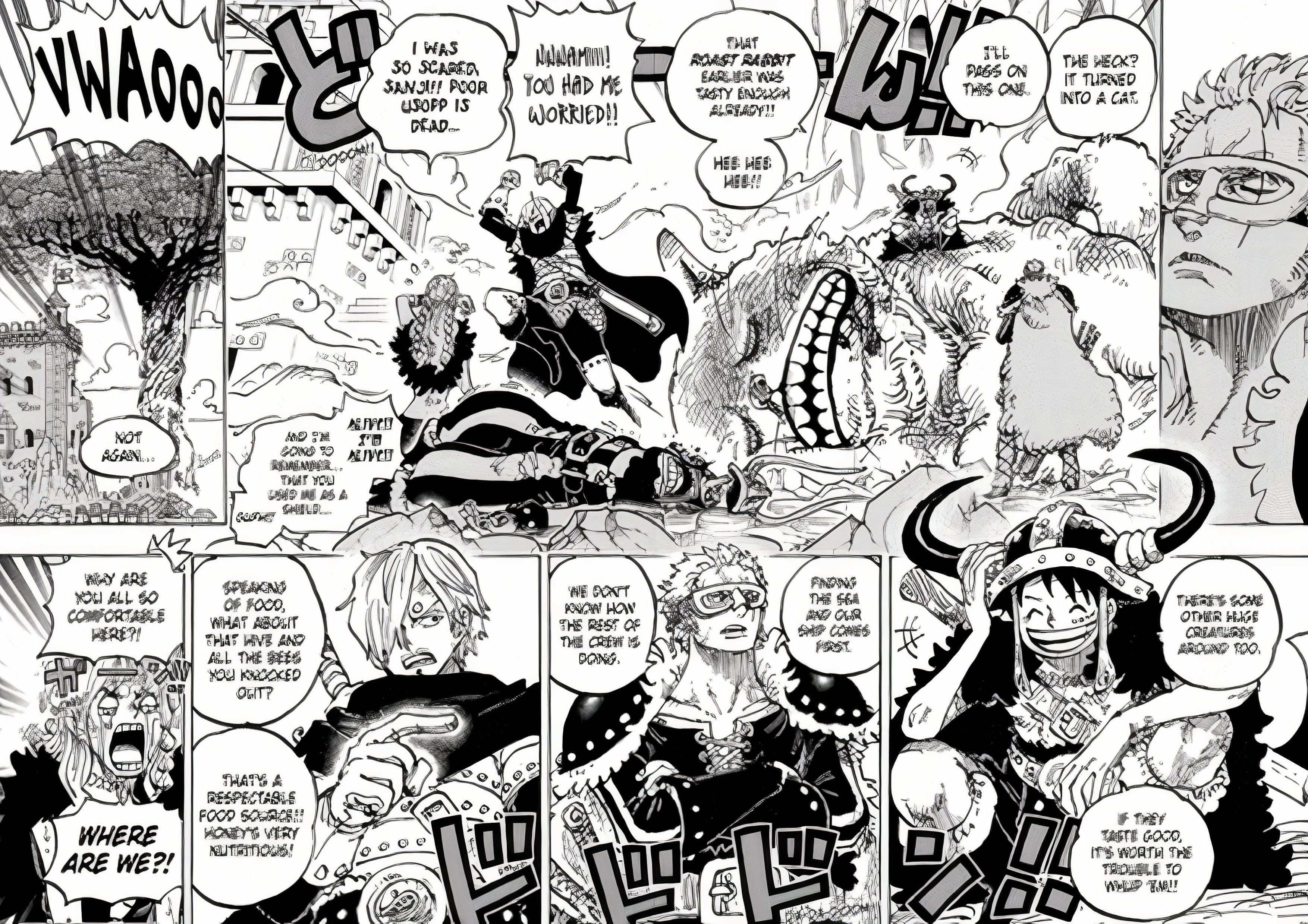 Revisión del capítulo 1127 de One Piece: La aventura de los Piratas de Sombrero de Paja en Elbaf da un primer paso surrealista