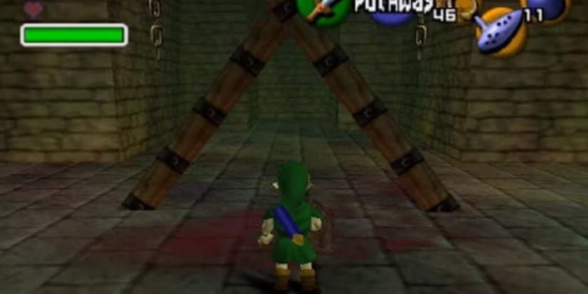 A huge bloodstain remains in the Bottom of the Well in The Legend of Zelda: Ocarina of Time.