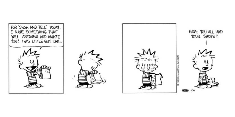 Calvin’s Most Creative Show-and-Tell Items in Calvin and Hobbes