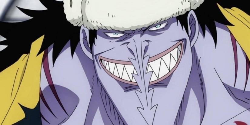 Arlong affiche un sourire diabolique pendant l'arc Arlong Park de One Piece