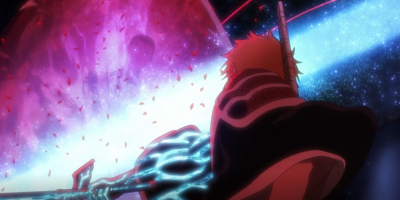 Ichigo corta o corpo do Rei das Almas contra sua vontade em Bleach: The Thousand-Year Blood War.