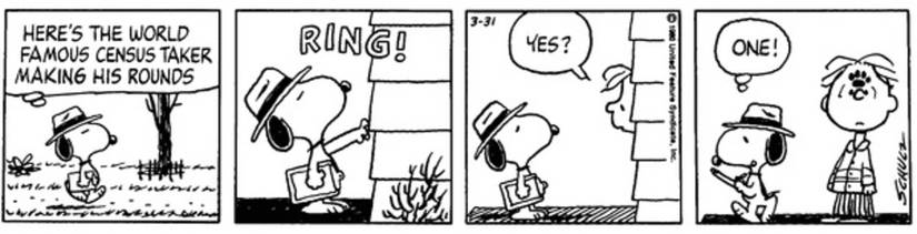 Snoopy plays a census worker.