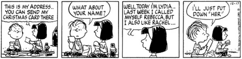 The child with the changing name has Linus confused.