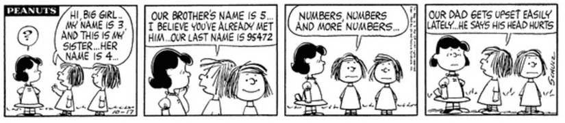 The kids that have numbers for names meet Lucy.