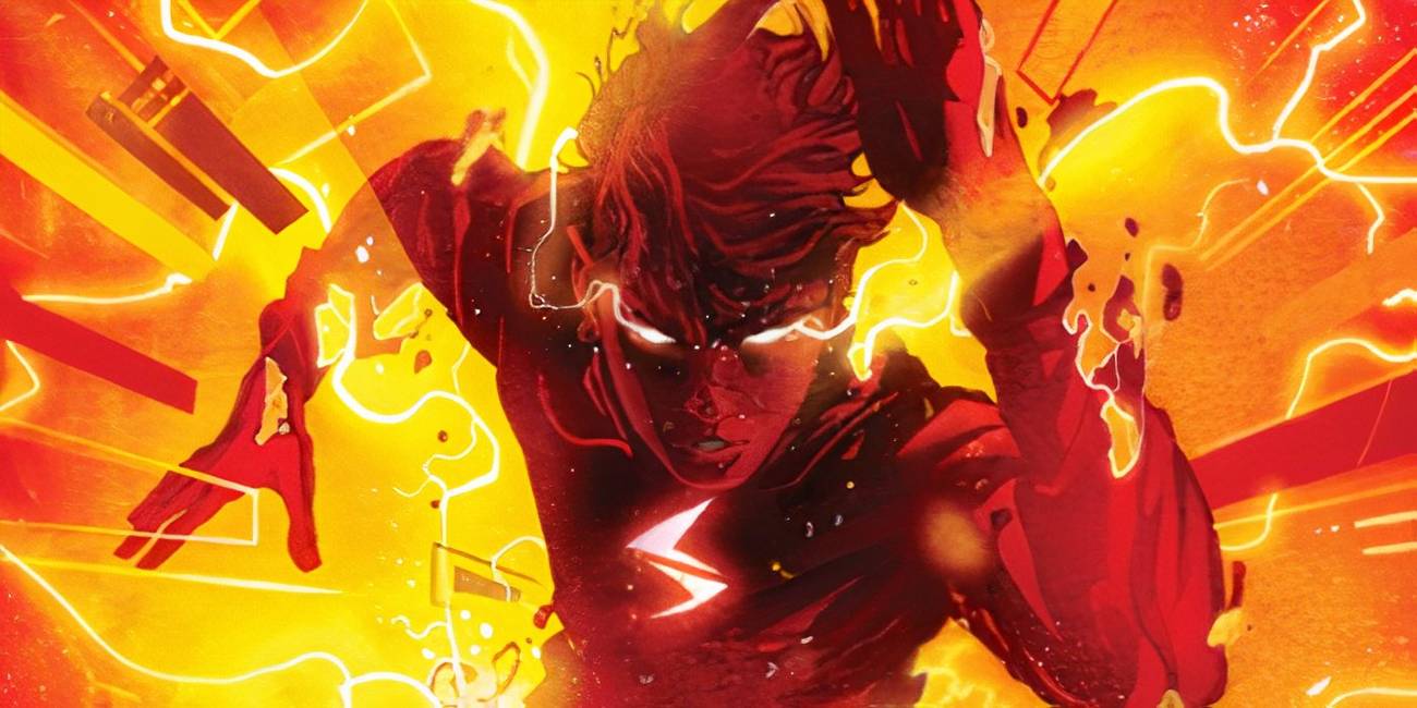Wally West runs as The Flash in the Absolute Universe