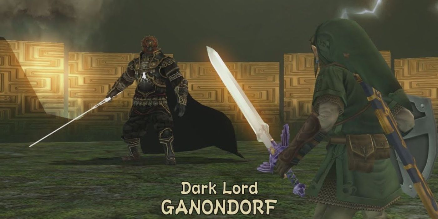 Ganondorf y Link se enfrentan en una pelea final en The Legend of Zelda: Twilight Princess.