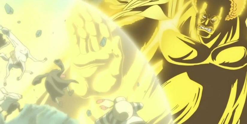 Sous sa forme dorée de Bouddha, Sengoku déclenche une onde de choc sur l'équipage de Barbe Noire.