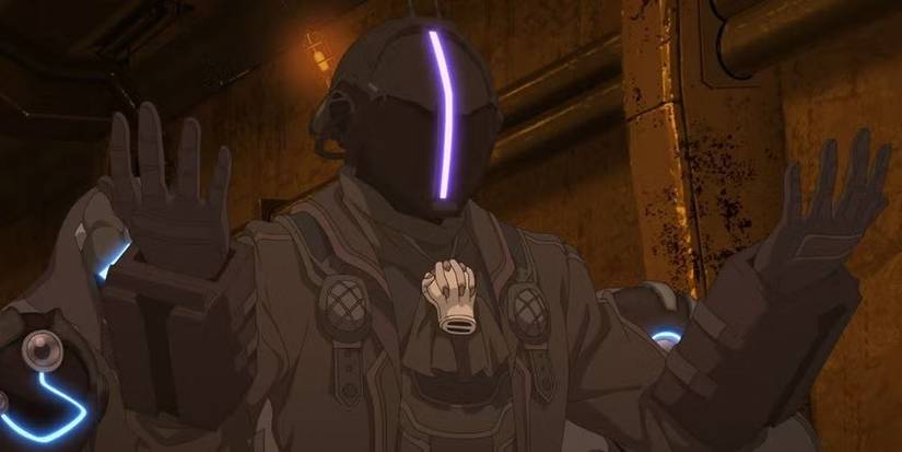 Bondrewd gestures with his hands up from Made in Abyss. 