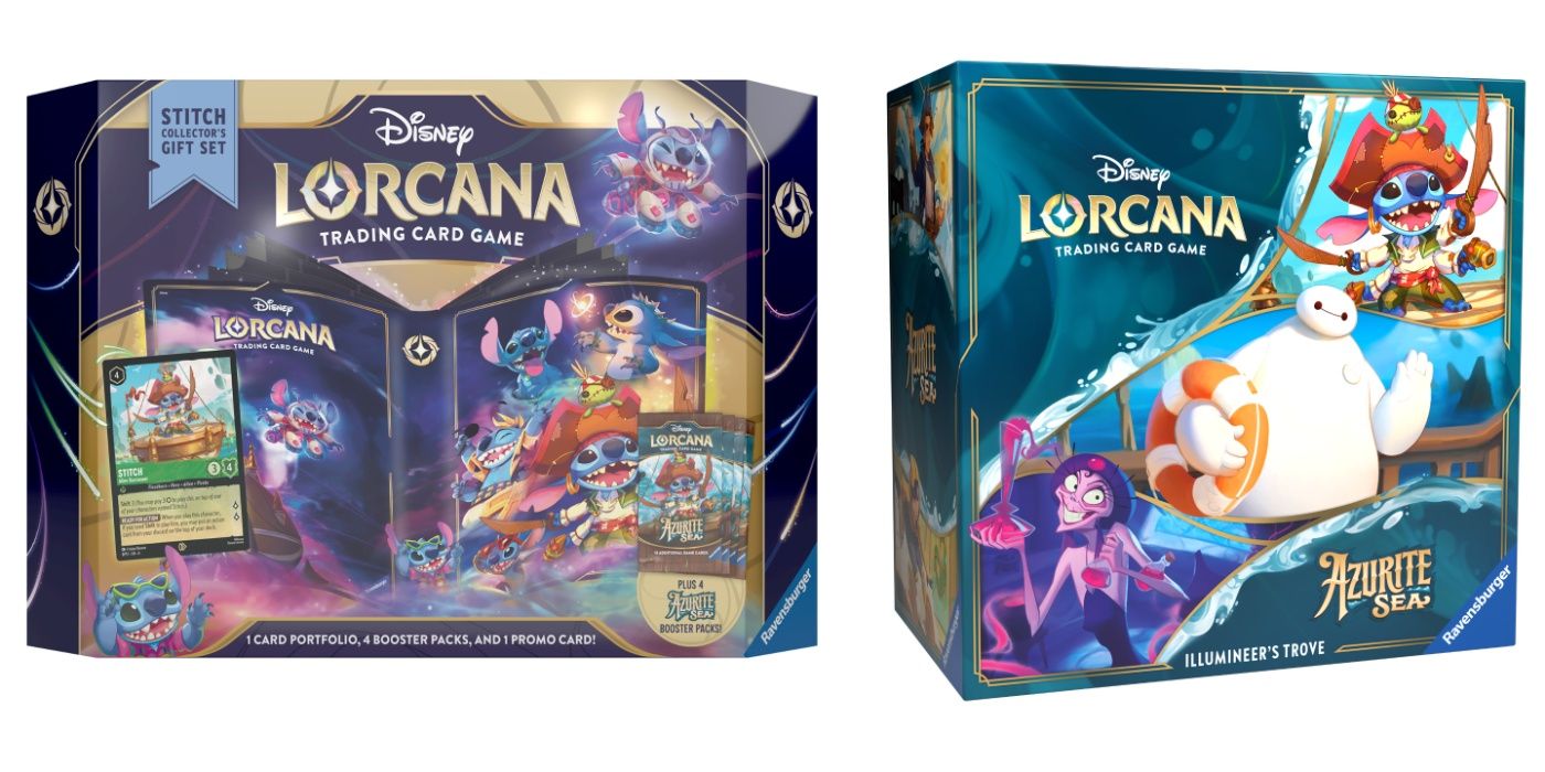 Inside Lorcana's Azurite Sea Illumineer's Trove and Stitch Gift Set