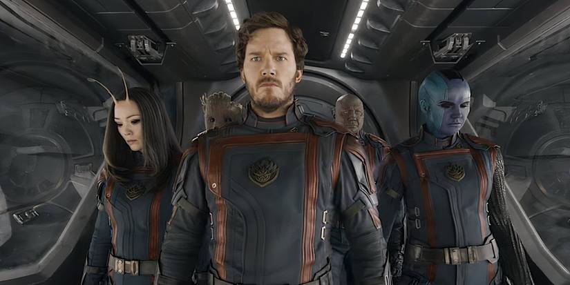 The Guardians of the Galaxy arrive on a planet where their fellow Guardian Groot has been taken to get him back in Guardians of the Galaxy Vol. 3