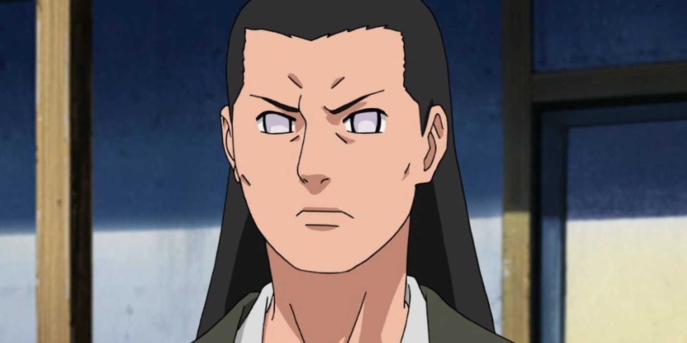 Hiashi Hyuga makes a stern expression