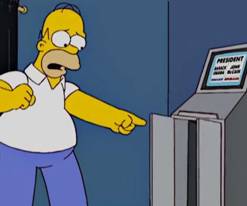 Simpson Pointing Every Political Prediction From The Simpsons That Came True (So Far)