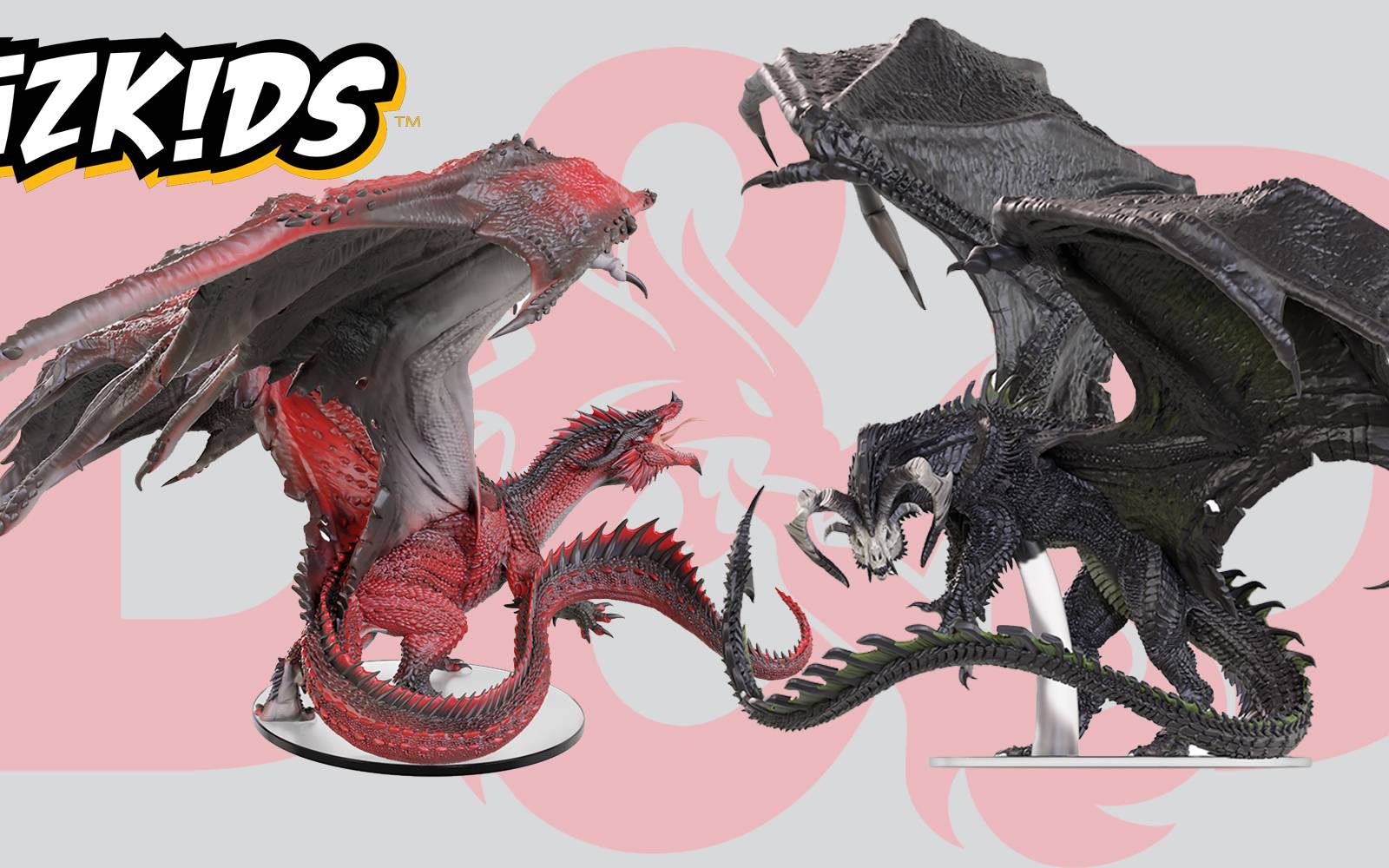 WizKids Brings Adult Red Dragon Tyrant and Black Dragon Corruptor 