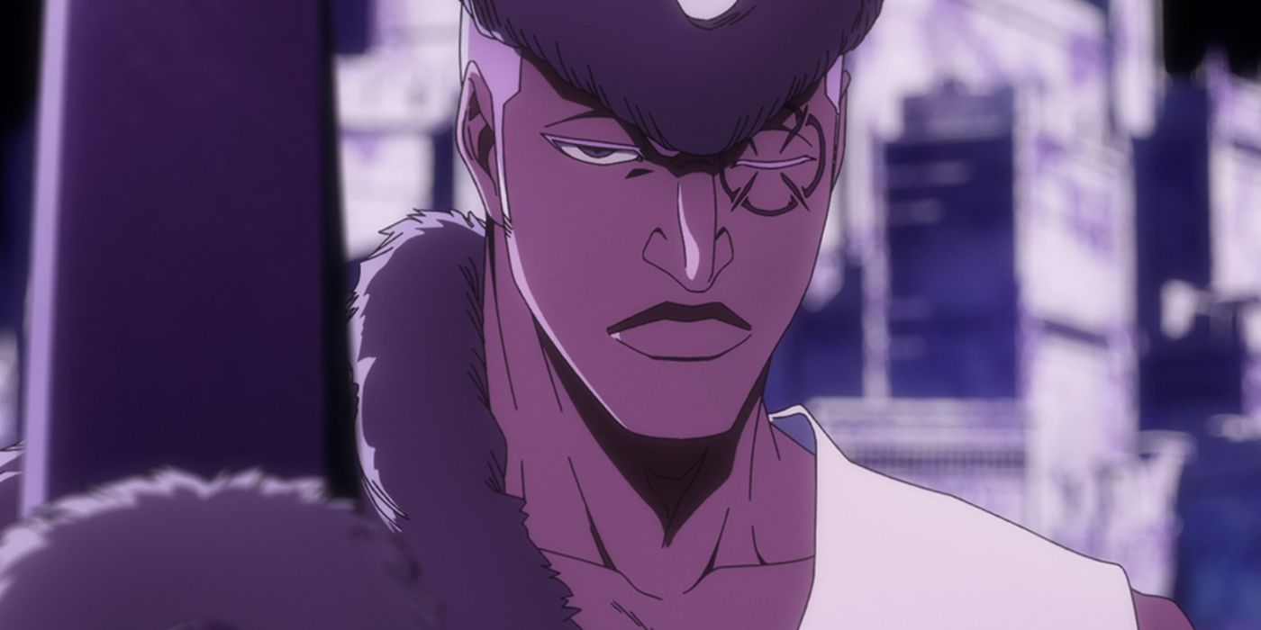 Lille Barro targets her rifle to Kyoraku in Bleach War Money Year War