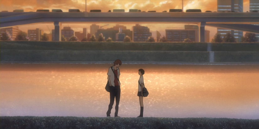 Makoto and Chiaki talking toghter in The Girl Who Leapt Through Time.