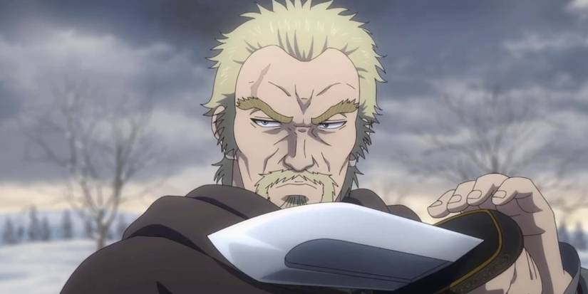 Askeladd bersiap untuk memberikan pukulan terakhir pada Bjorn selama duel mereka di Vinland Saga.