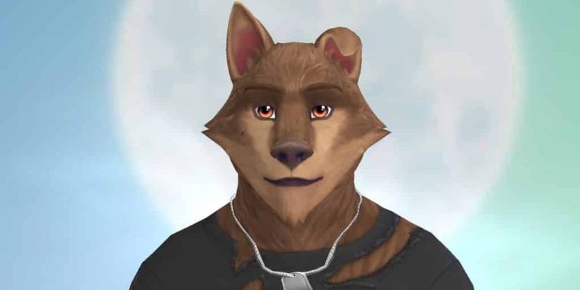 Lou Howell sebagai manusia serigala di The Sims 4.