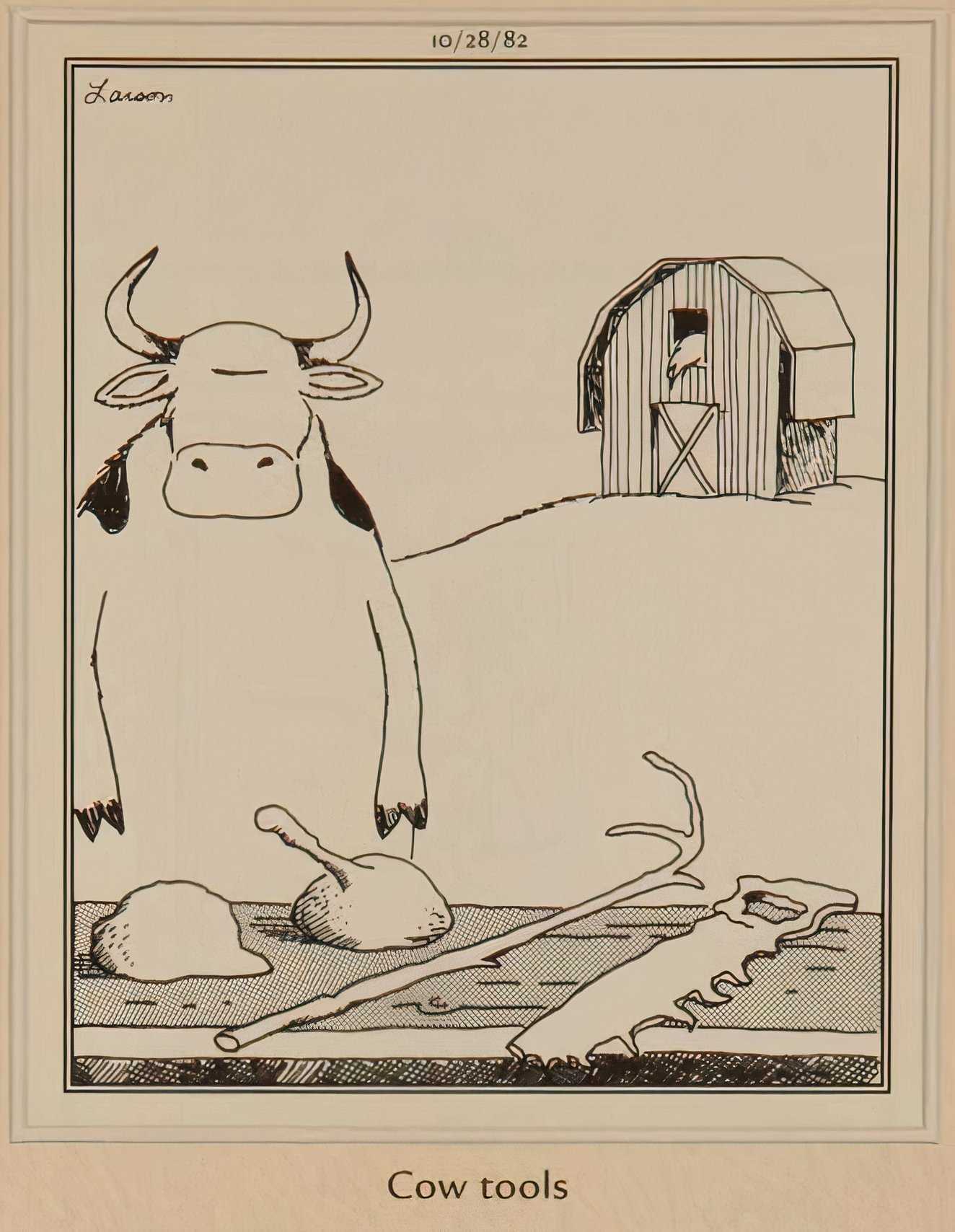 Cow Using Tools 10 Best The Far Side Comics Featuring Cows, Ranked