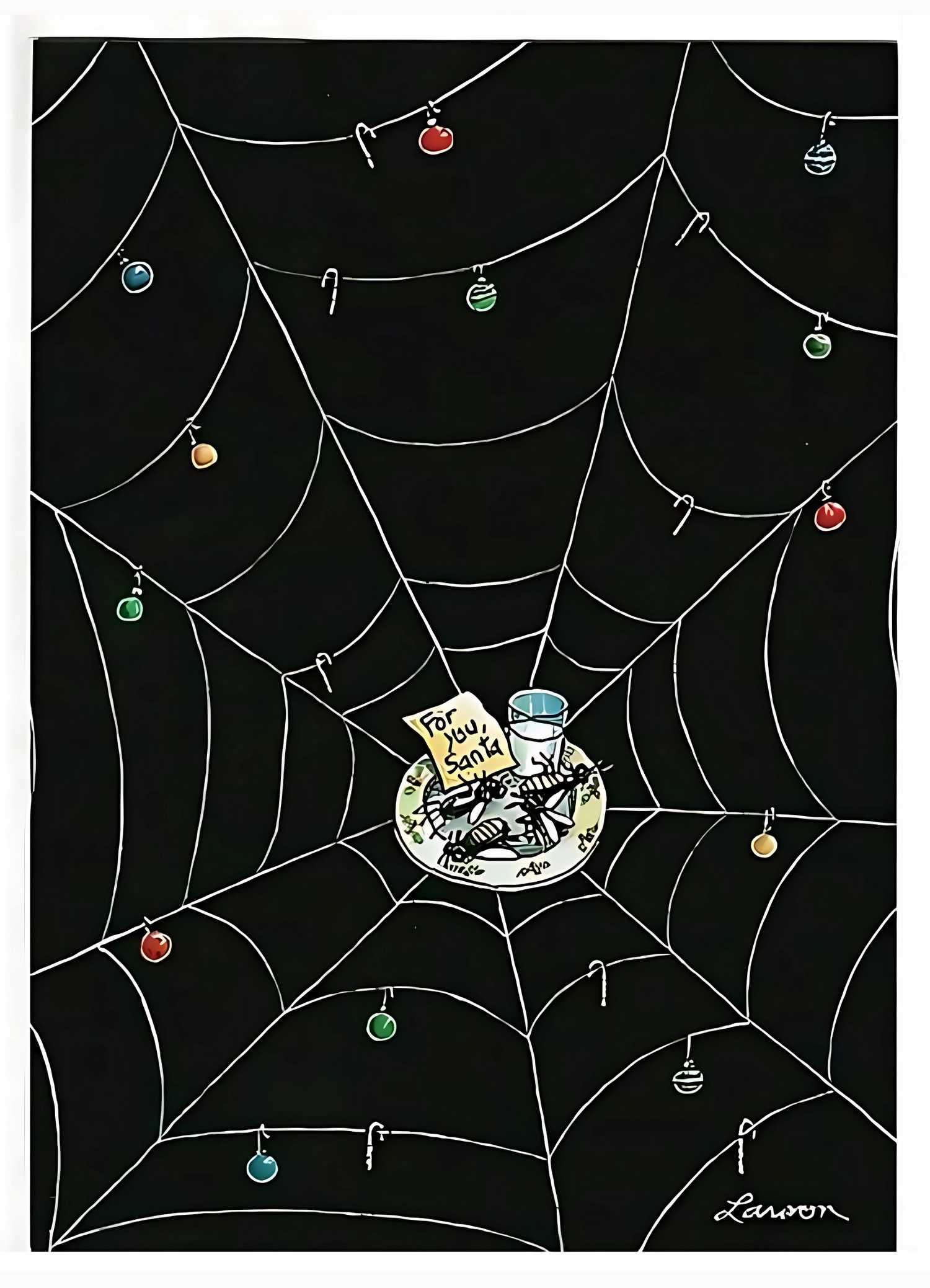 Aranhas deixam moscas e leite para Papai Noel.
