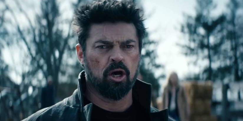 Billy Butcher is angry with Starlight behind him while on the Neuman farm in The Boys episode "Beware The Jabberwock, My Son"