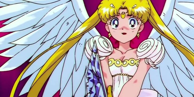 Eternal Sailor Moon tenant l'épée de scellement dans l'anime Sailor Moon.