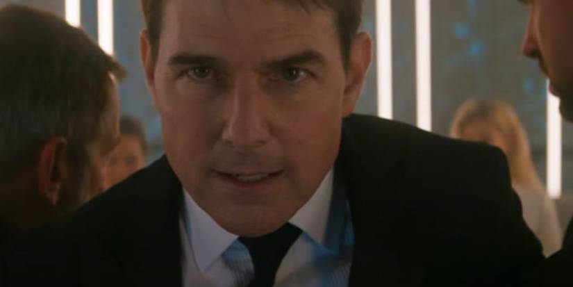 Ethan Hunt staring forward and gritting his teeth in Mission: Impossible - Dead Reckoning.