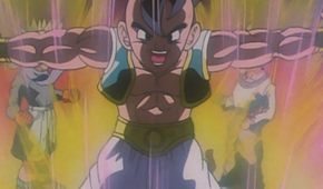 Uub powers up in Dragon Ball GT