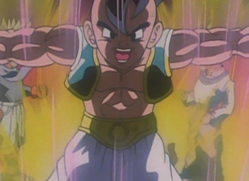 Uub powers up in Dragon Ball GT
