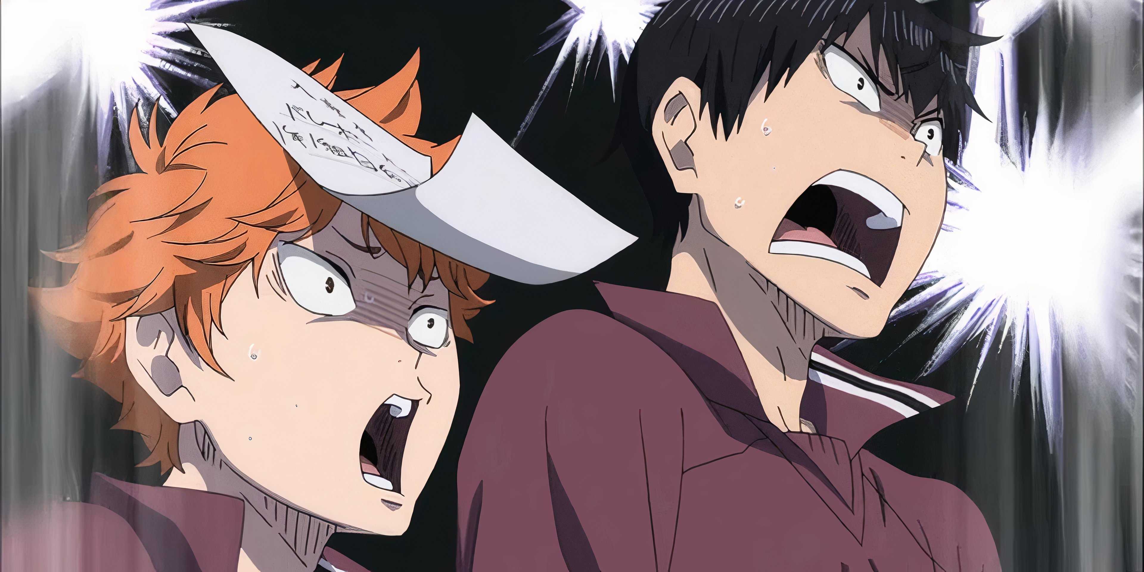 Hinata and Kageyama Are Surprised in Haikyuu.
