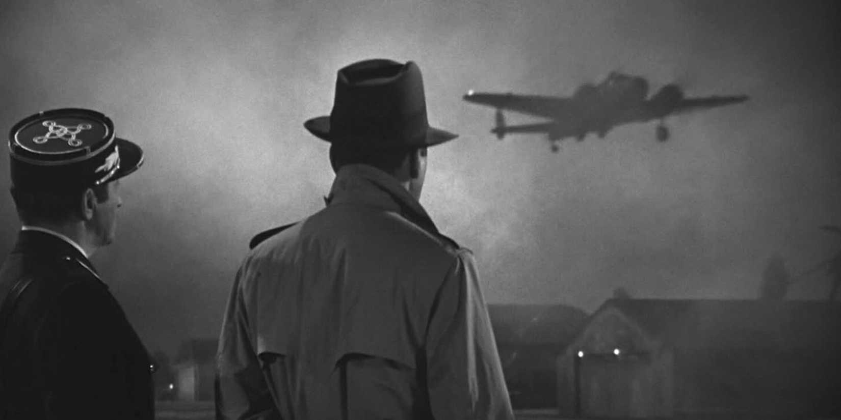 Humphrey Bogart Looks at a Plane in Casablanca