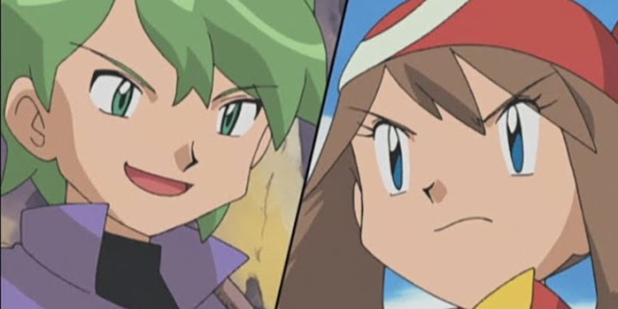 May vs Drew dividiu tela de Pokémon Battle Frontier 