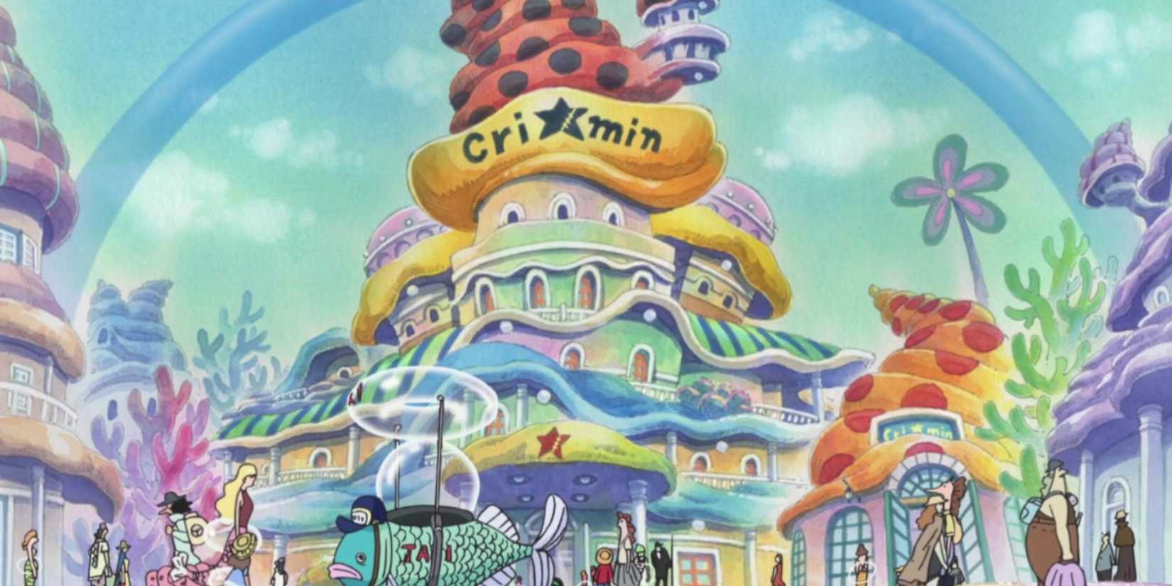 A close-up view of the Fish-Man Island real estate from One Piece.