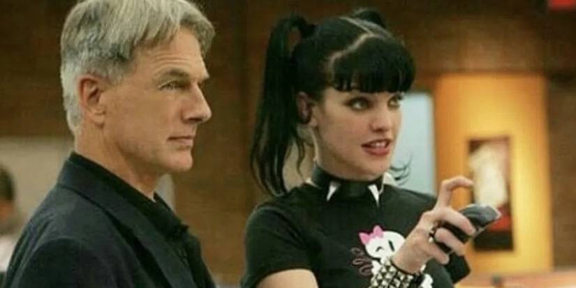 Mark Harmon as Leroy Jethro Gibbs and Pauley Perrette as Abby Sciuto in NCIS