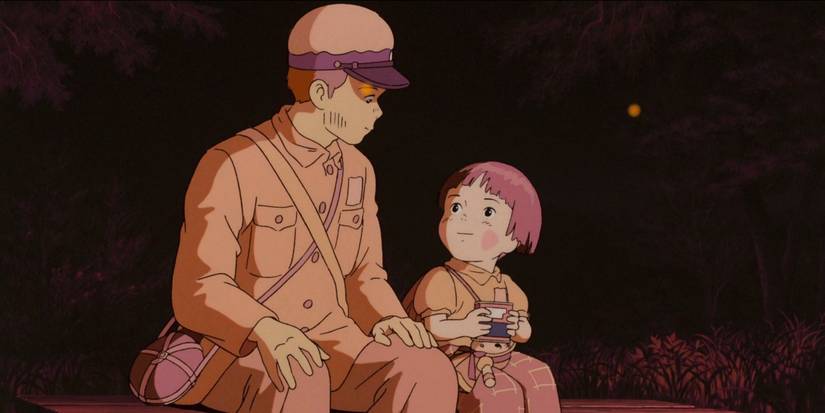 Seita Setsuko sitting together in the Grave of the Fireflies anime movie