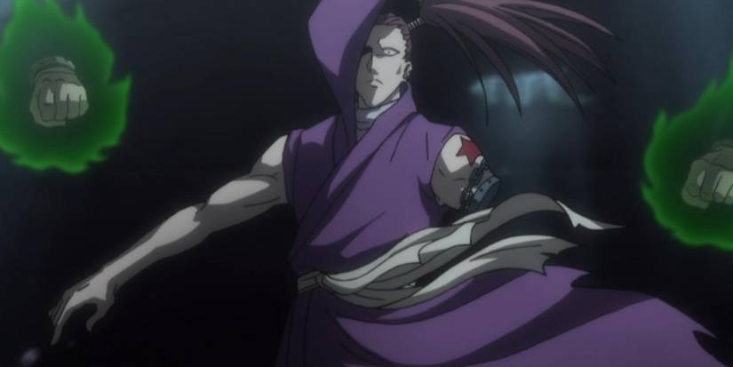 Shoot battling Youpi in Hunter X Hunter with his Nen ability.