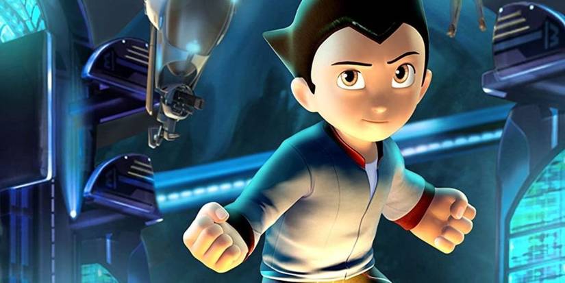 Astro Boy looks ready to fight in a lab in the 2009 movie of the same name.