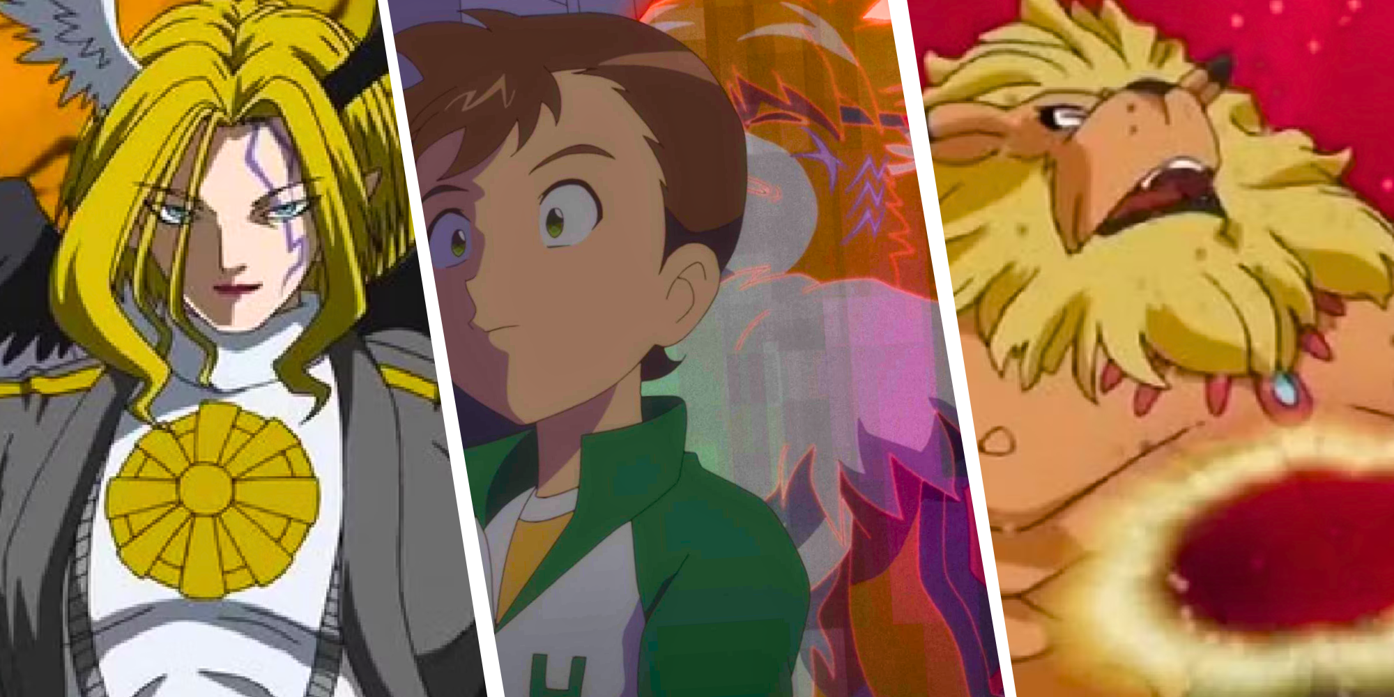 Custom Image of Lucemon, Meicrackmon and Riku, and Leomon from the Digimon Franchise